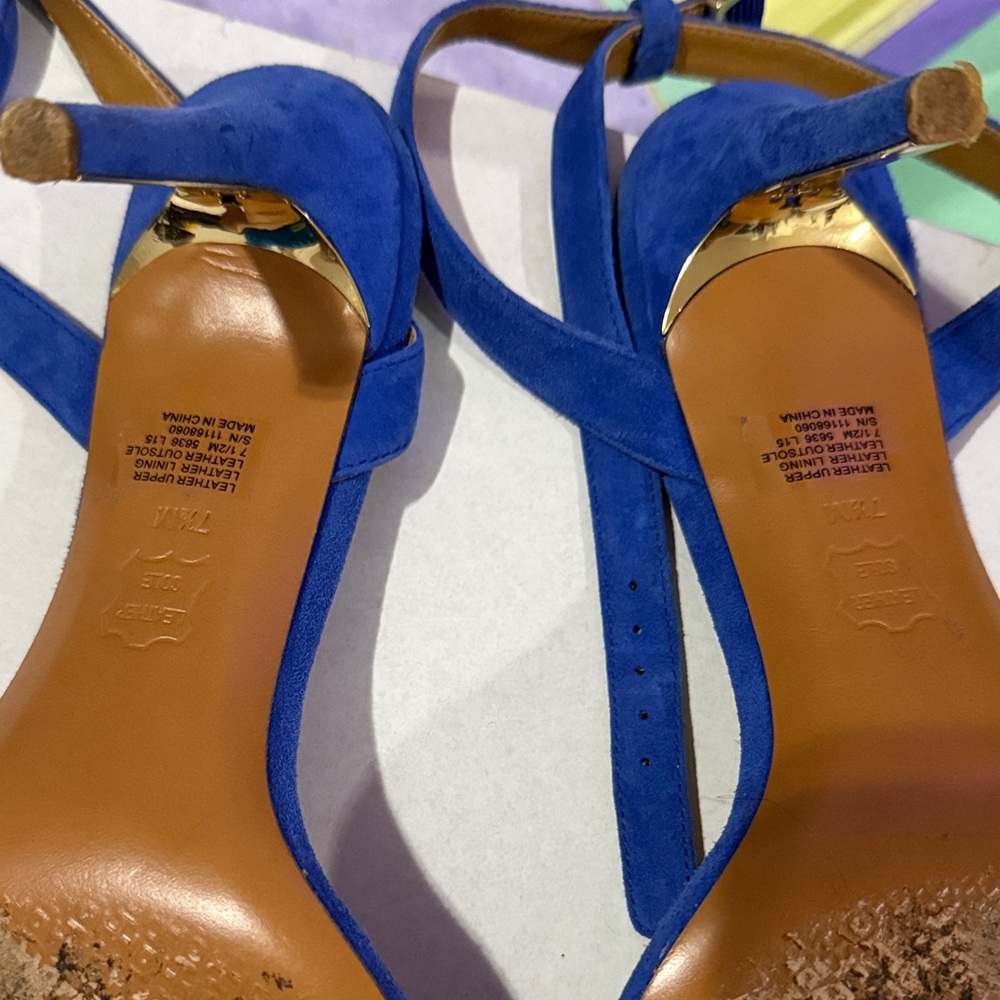 Tory Burch Royal Blue Heeled Sandals - Picture 3 of 4